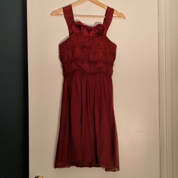 Anthropologie Dresses & Skirts - Anthropologie red silk dress